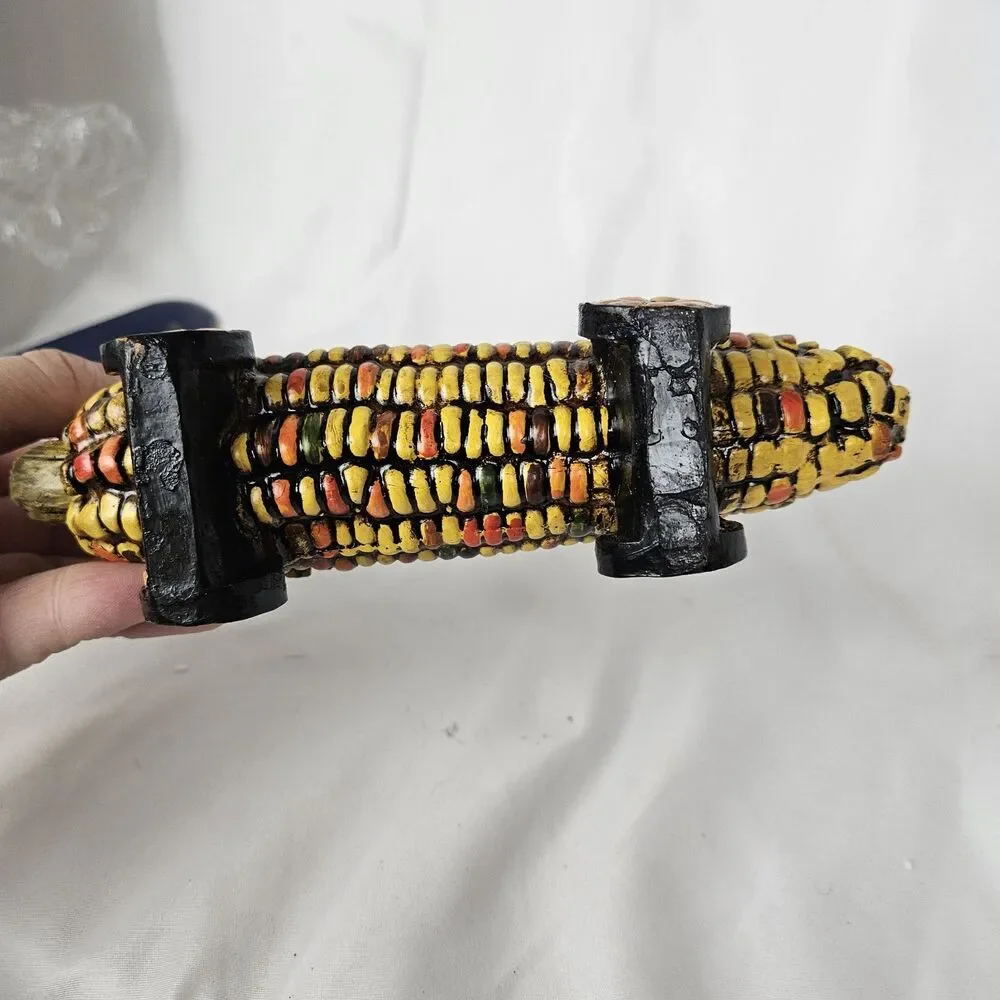 Squirrels Riding Corn Cob Fall Harvest Figurine Autumn Thanksgiving Decor 7”